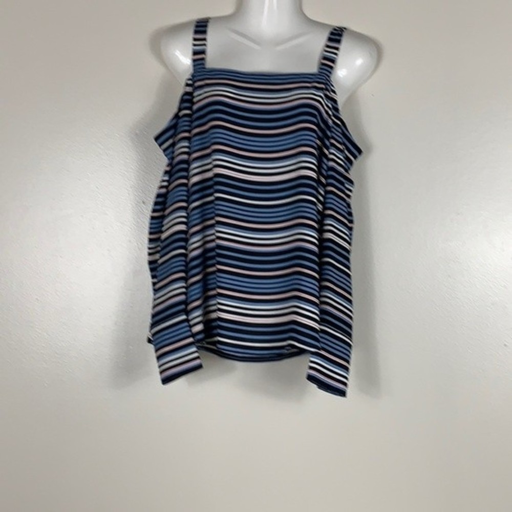 Loft Women’s Colorful Striped Cold Shoulder Top Size S